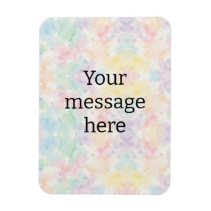 Magnet Flexible Votre message ici monogramme pastel arc-en-ciel co