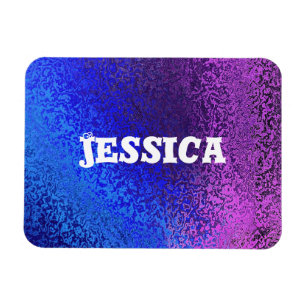 Magnet Flexible Votre nom Nuances de bleu & violet