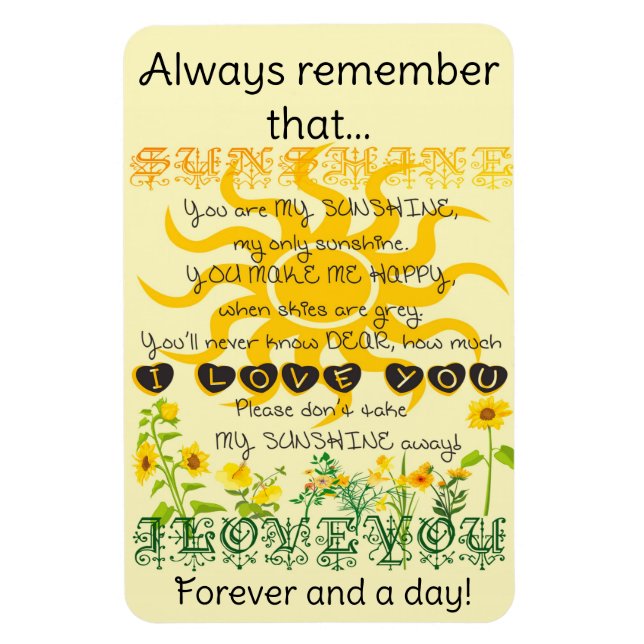 Magnet Flexible Vous Êtes Mon Soleil (Vertical)