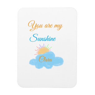 Magnet Flexible vous êtes mon soleil jaune orange rayons de soleil