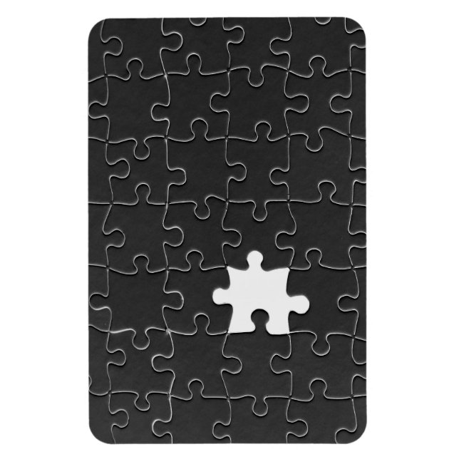 Magnet Flexible Vous me complétez Jigsaw Romantique Noir et Blanc (Vertical)