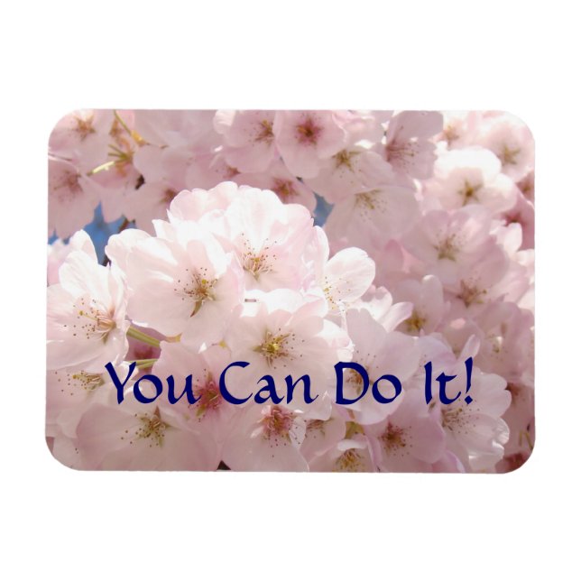 Magnet Flexible Vous pouvez le faire ! aimants Fleurs roses de pri (Horizontal)