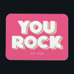 Magnet Flexible Vous Rock Merci rose<br><div class="desc">VOUS ROCK vient de dire - parfait pour faire savoir à quelqu'un à quel point ils sont géniaux! Aussi une façon unique de dire merci.</div>
