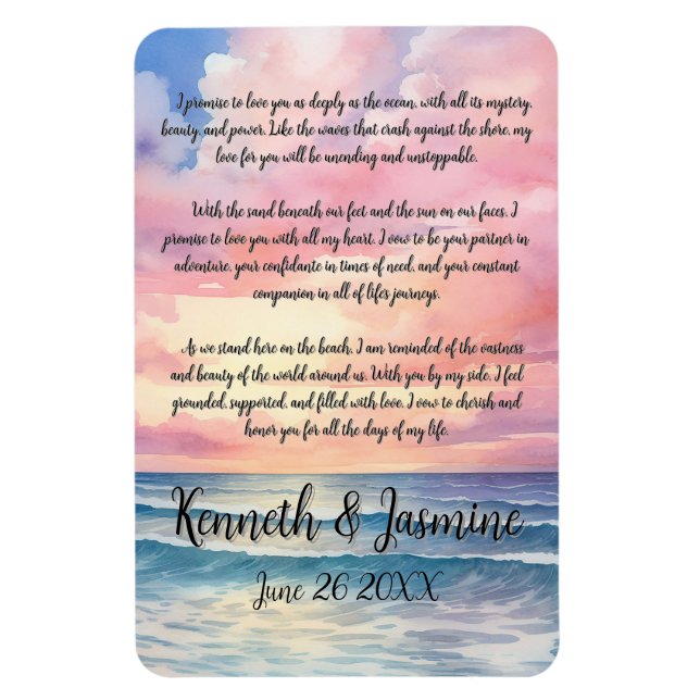Magnet Flexible Vows sans fin by the Sea Mariage (Vertical)