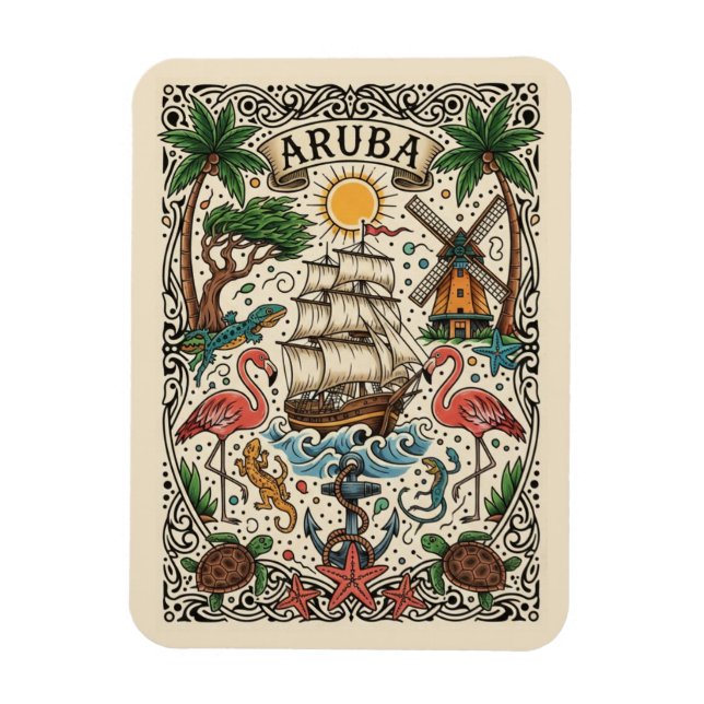 Magnet Flexible Voyage à Aruba (Vertical)