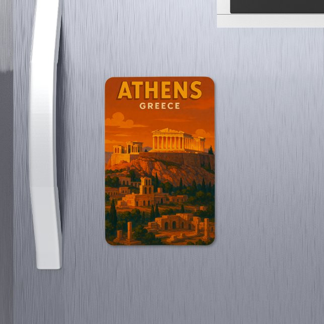 Magnet Flexible Voyage à Athènes Grèce Rétro (Créateur téléchargé)