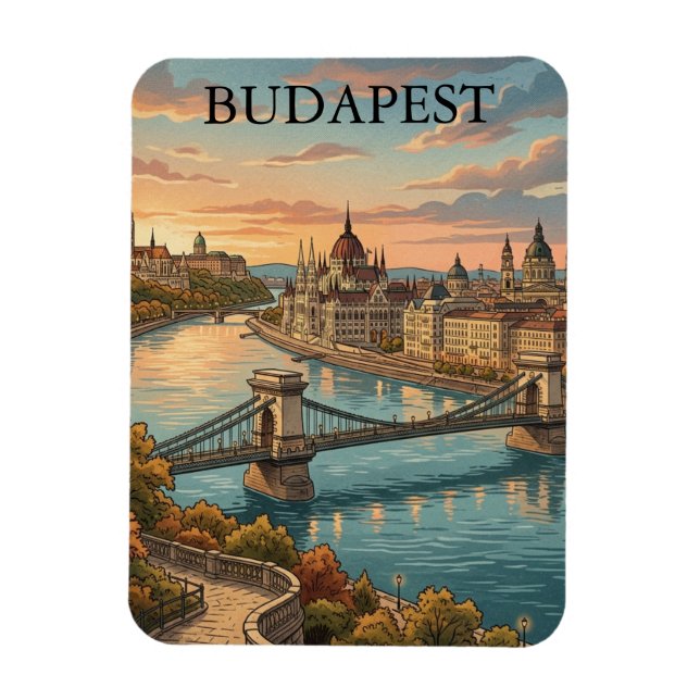 Magnet Flexible Voyage à Budapest sur le Danube (Vertical)