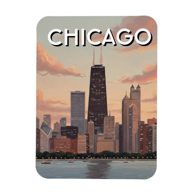 Magnet Flexible Voyage à Chicago Illinois (Vertical)