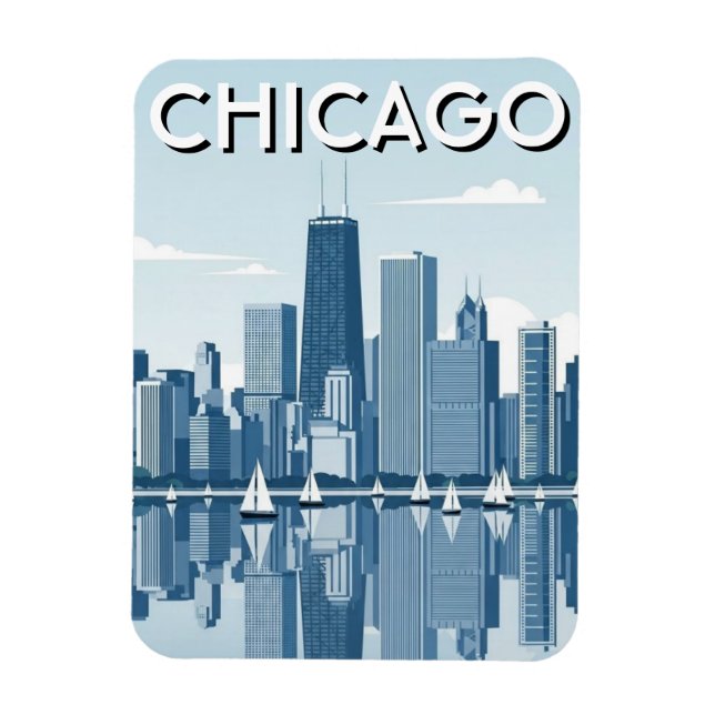 Magnet Flexible Voyage à Chicago Illinois (Vertical)