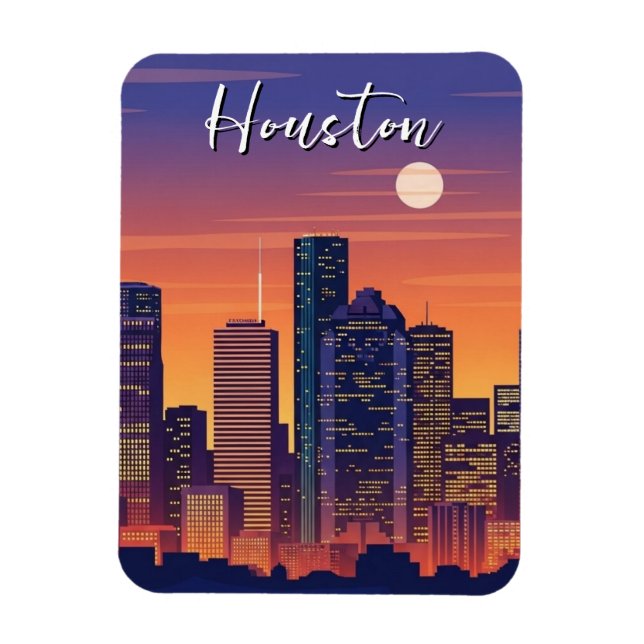 Magnet Flexible Voyage à Houston Texas (Vertical)