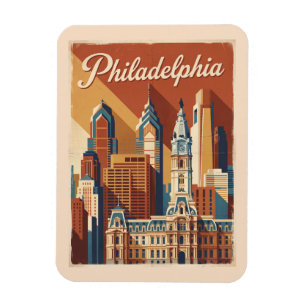 Magnet Flexible Voyage à Philadelphie Pennsylvanie Vintage