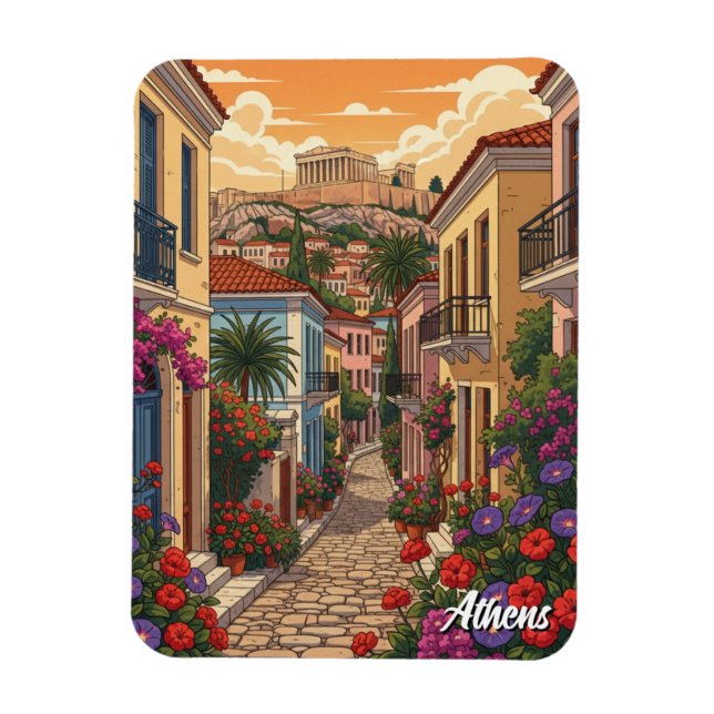 Magnet Flexible Voyage à Plaka Athènes Grèce (Vertical)