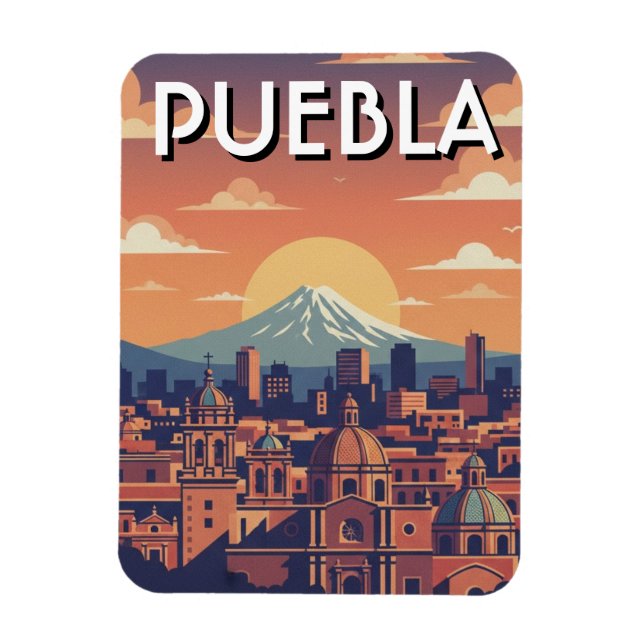 Magnet Flexible Voyage à Puebla au Mexique (Vertical)