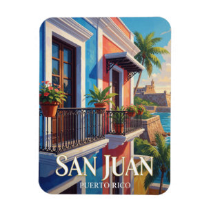 Magnet Flexible Voyage à San Juan Porto Rico Vieille Ville