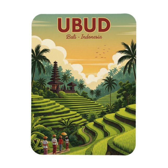 Magnet Flexible Voyage à Ubud Bali Indonésie (Vertical)