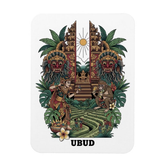 Magnet Flexible Voyage à Ubud Bali Indonésie (Vertical)