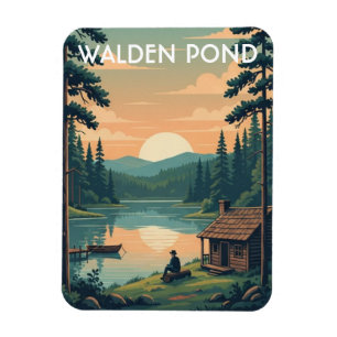 Magnet Flexible Voyage à Walden Pond Massachusetts