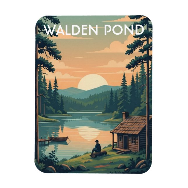 Magnet Flexible Voyage à Walden Pond Massachusetts (Vertical)