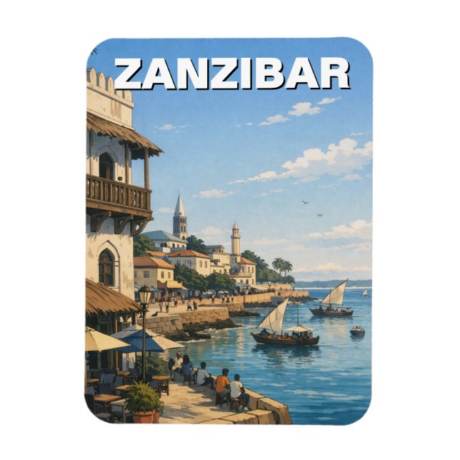 Magnet Flexible Voyage à Zanzibar en Tanzanie (Vertical)