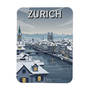Magnet Flexible Voyage à Zurich en Suisse en hiver