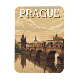 Magnet Flexible Voyage au château de Prague et au pont Charles