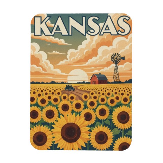 Magnet Flexible Voyage au Kansas (Vertical)