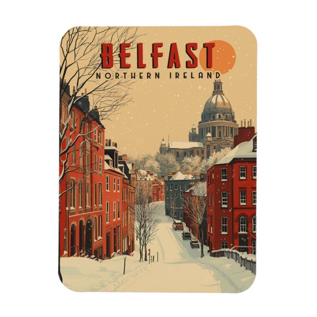 Magnet Flexible Voyage de Belfast vintage Winter (Vertical)