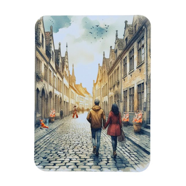 Magnet Flexible Voyage de couple en Europe  (Vertical)