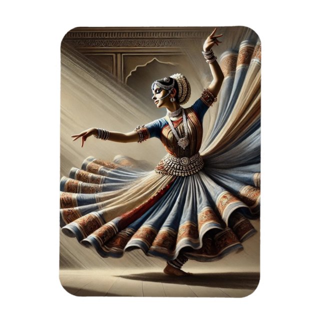 Magnet Flexible Voyage de danseuse indienne Kathak (Vertical)