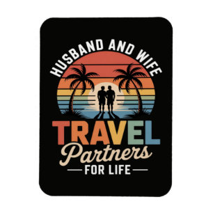 Magnet Flexible Voyage de plage - Mari et femme partenaires de voy