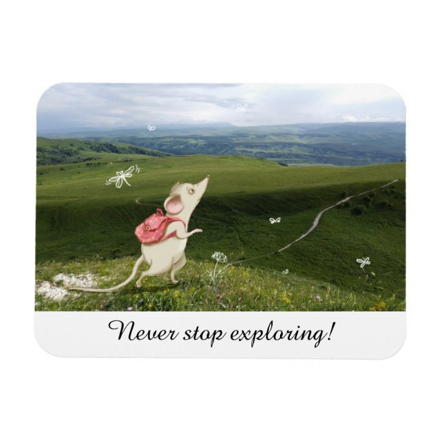 Magnet Flexible Voyage de souris cartonné (Horizontal)