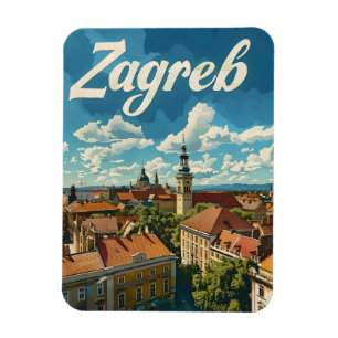 Magnet Flexible Voyage de Zagreb Vintage