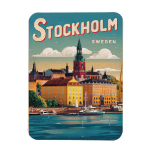 Magnet Flexible voyage en suède à stockholm cadeaux vintages au bo