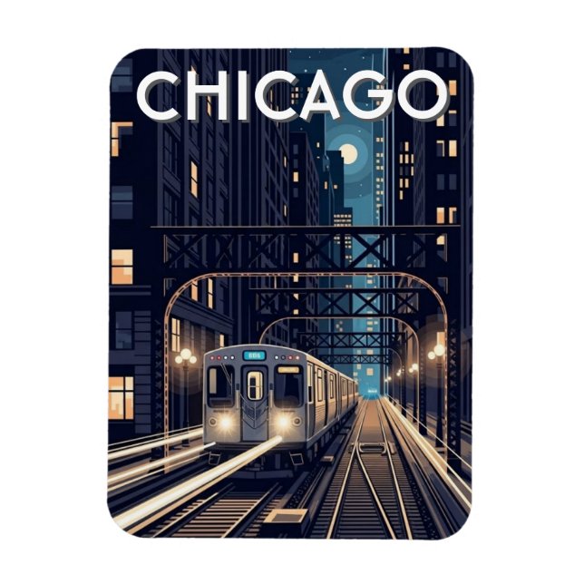 Magnet Flexible Voyage en train L Chicago Illinois (Vertical)
