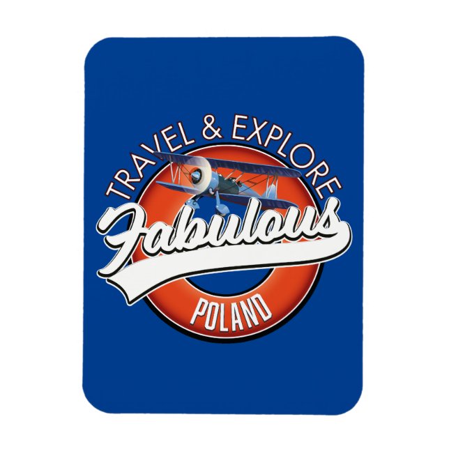Magnet Flexible voyage explorer fabuleux logo Pologne (Vertical)