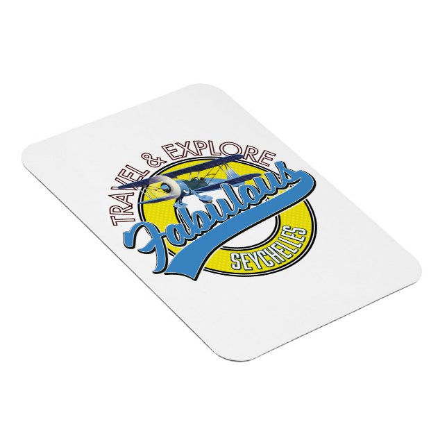 Magnet Flexible voyage explorer Seychelles fabuleux logo (Côté Droit)