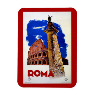 Magnet Flexible Voyage italien vintage de Roma Rome