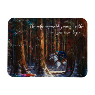Magnet Flexible Voyage - paysage de montagne de forêt de fantaisie