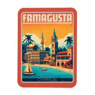 Magnet Flexible Voyage Rétro Famagusta Beach Chypre souvenir cadea