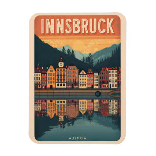 Magnet Flexible Voyage rétro Innsbruck Tyrol - Cadeaux des Alpes a