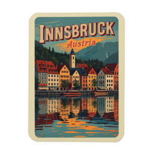 Magnet Flexible Voyage rétro Innsbruck Tyrol - Cadeaux des Alpes a