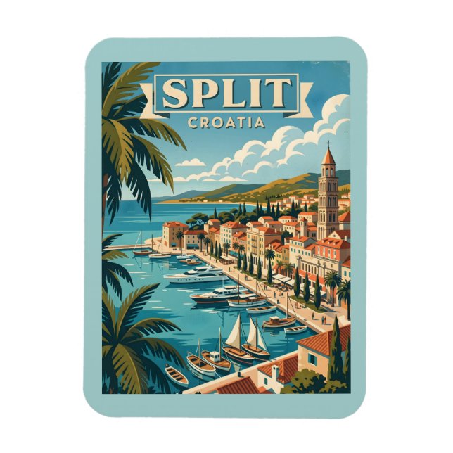 Magnet Flexible Voyage Rétro Split Croatie (Vertical)