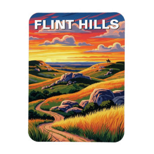 Magnet Flexible Voyage Souvenir des collines de Flint au Kansas