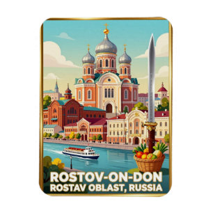 Magnet Flexible Voyage sur la rivière de la cathédrale de Rostov s