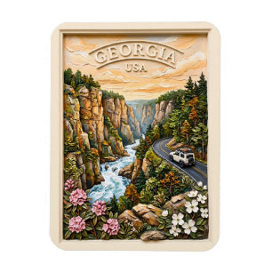 Magnet Flexible Voyage sur la route de Géorgie aux États-Unis Text