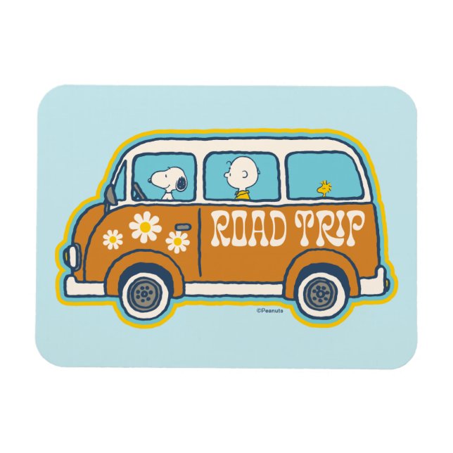 Magnet Flexible Voyage sur route | Peanuts Road Trip Van (Horizontal)