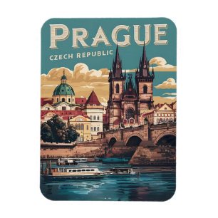 Magnet Flexible voyage vintage prague république tchèque cadeaux,