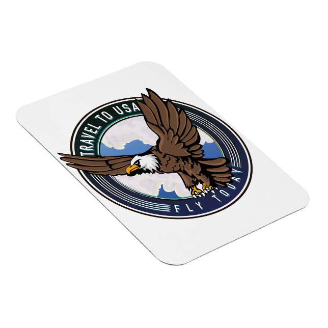Magnet Flexible Voyager aux États-Unis Logo Fly today (Côté Droit)