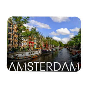 Magnet Flexible Voyagez à Amsterdam, cadeaux vintage sur les canau