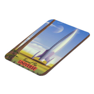 Magnet Flexible Voyagez dans l'Univers art spatial rétro.